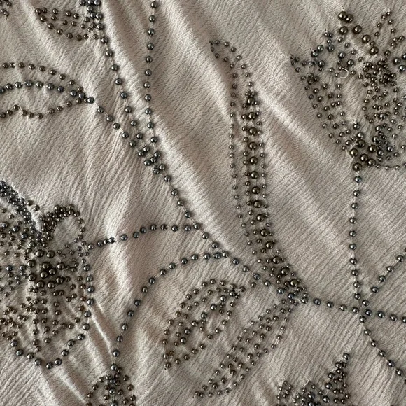 Free People Waiting For You Embellishing Beaded Tan Cami Cowl Neck Adjustable L - Picture 13 of 16